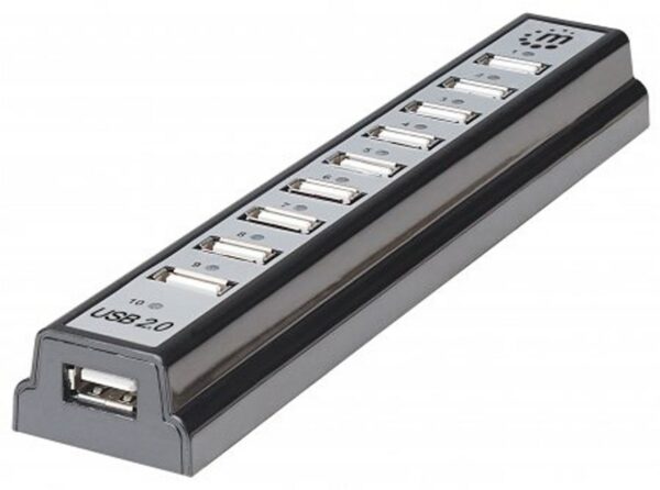 Manhattan Desktop Hub USB 2.0 10-Port schwarz