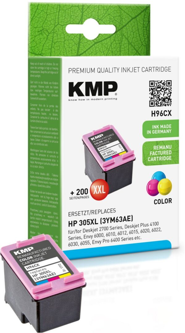 KMP H96CX (400 S.) Tintenpatrone ersetzt HP 305XL (3YM63AE) 3-farbig
