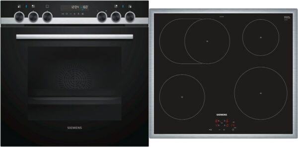 Siemens PQ521IB00 Herdset mit Induktionskochfeld bestehend aus HE578BBS1 + EI645CFB1E edelstahl + edelstahl