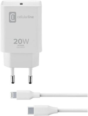 Cellular Line USB-C > Lightning Charger Kit (20W) weiß