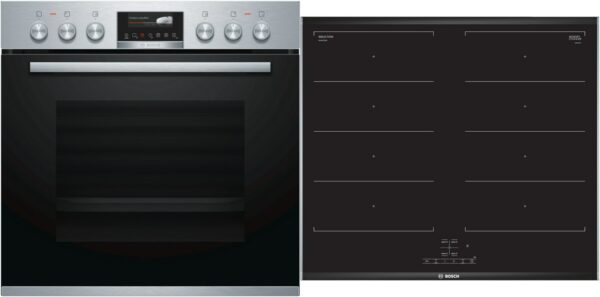 Bosch HND779LS66 Herdset mit Induktionskochfeld bestehend aus HEH579CS6 + NXX675CB5E edelstahl + edelstahl