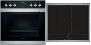 Siemens MKE3DC62 Herdset mit Induktionskochfeld bestehend aus HE317GAS1 + EM645CQB5M edelstahl + edelstahl /