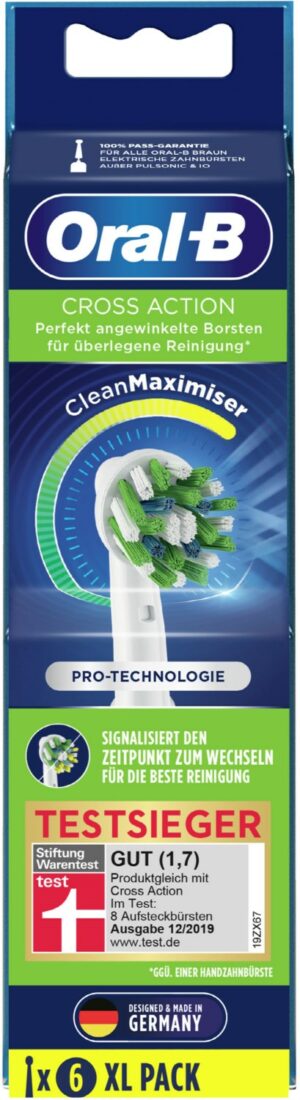 Oral-B EB Cross Action CleanMaximizer 6er Ersatz-Zahnbürsten weiß