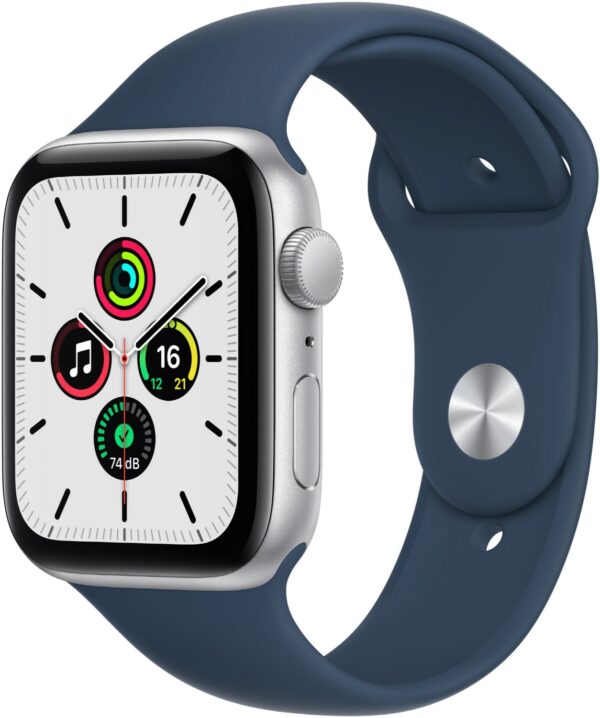 Apple Watch SE (44mm) GPS mit Sportarmband silber/abyssblau