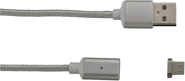 Peter Jäckel Magnetkabel Micro USB Kabel silberweiß