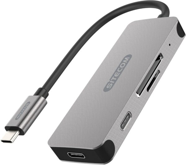 Sitecom USB-C Hub + Kartenleser silber/schwarz