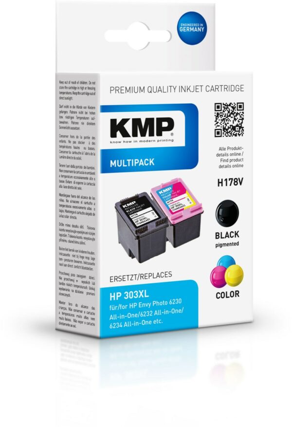 KMP H178V Tinten-Multipack ersetzt HP 303XL (3YN10AE) 4-farbig