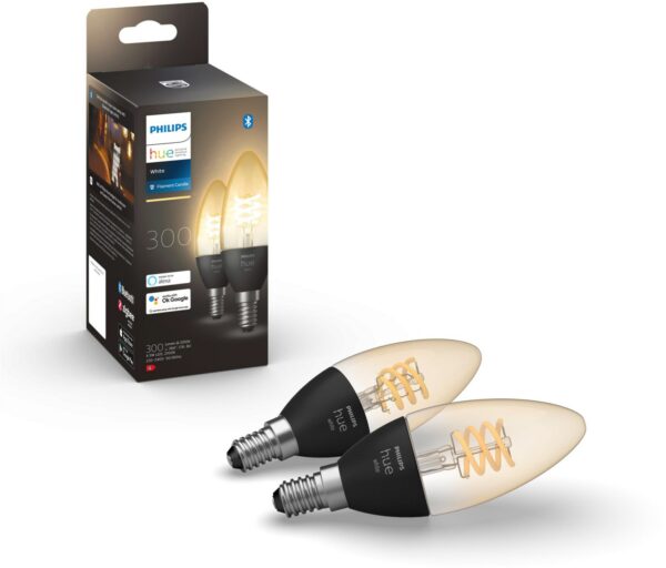 Hue Hue Wh. 4.5W Fil Candle E14 2er P. LED-Kerze / G