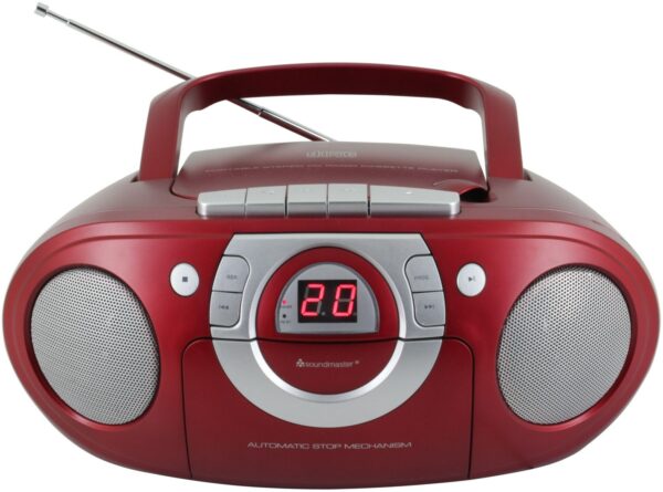 Soundmaster SCD5100RO Radio-Rekorder mit CD + Kassette rot