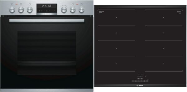 Bosch HND679LS66 Herdset mit Induktionskochfeld bestehend aus HEB578BS1 + NXX675CB5E edelstahl + edelstahl