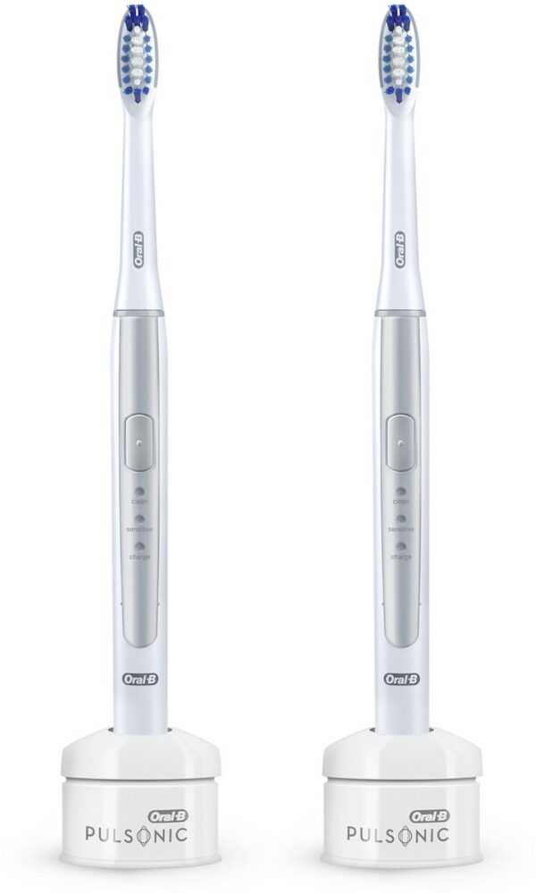 Oral-B Pulsonic Slim 1900 Doppelpack Schallzahnbürste weiß/silber