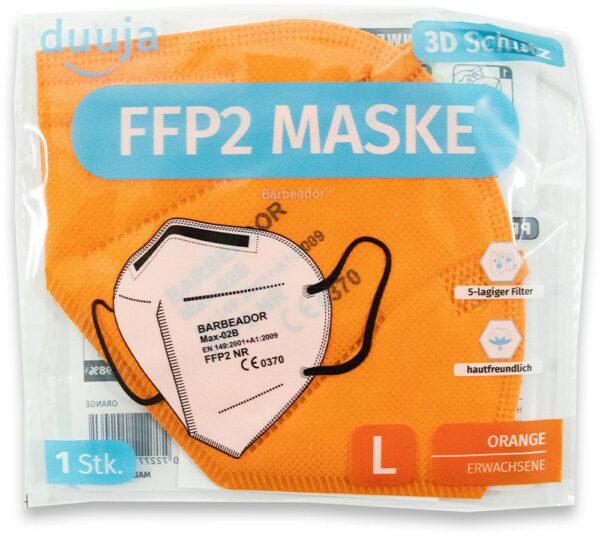 duuja FFP2 Einmalmundschutz (20 Stück) orange