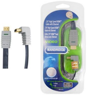 Bandridge 270° HighSpeed Flachband HDMI-Kabel (3m)