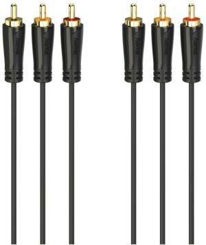 Hama Audio-/Video-Kabel (3m) 3 Cinch-Stecker>3 Cinch-Stecker schwarz