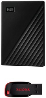 Western Digital My Passport (2TB) Externe Festplatte schwarz inkl. Cruzer Blade (16GB)