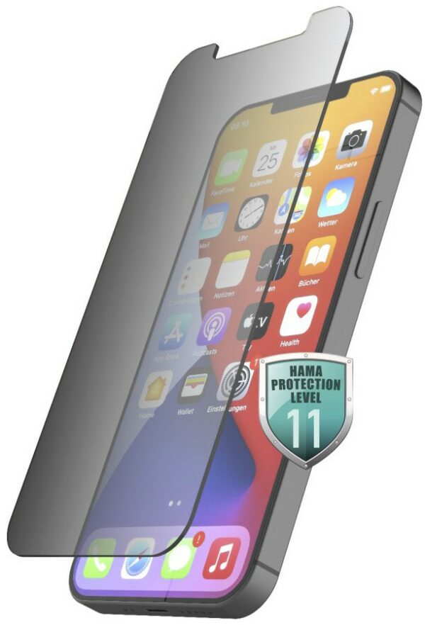 Hama Echtglas-Displayschutz Privacy für iPhone 13 mini transparent