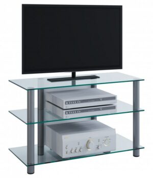 VCM Sindas TV-Rack silber/klarglas