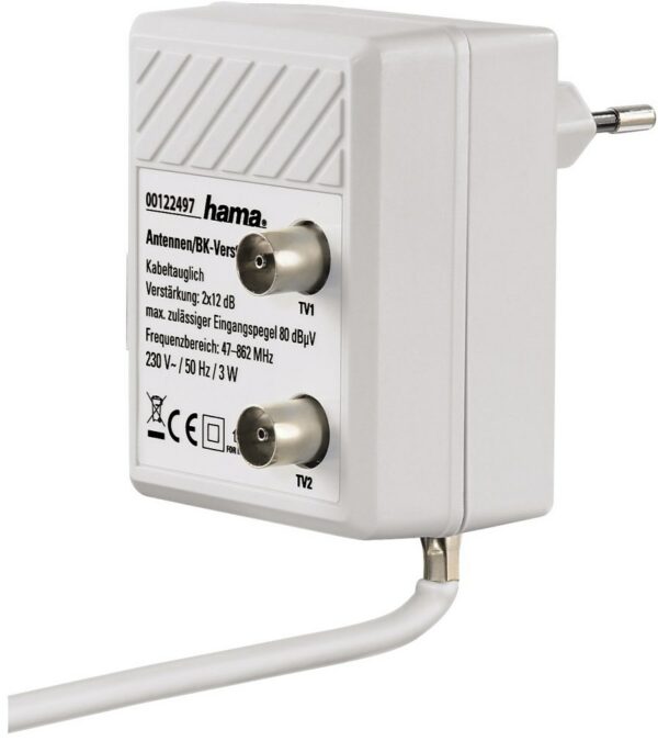 Hama Antennen-Zweigeräteverstärker weiß