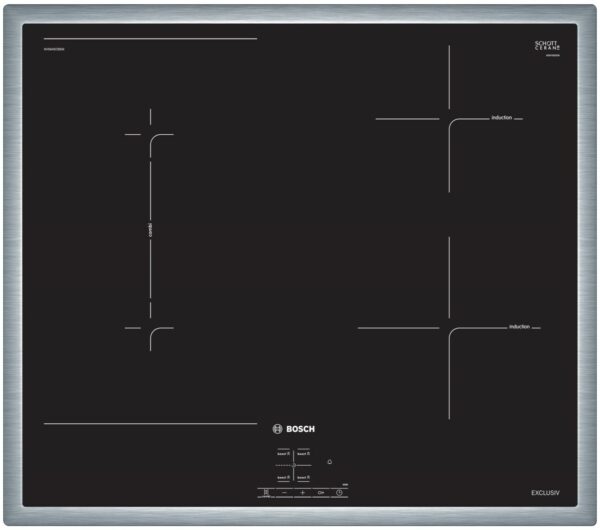 Bosch NVS645CB5M Glaskeramik-Induktions-Kochfeld edelstahl