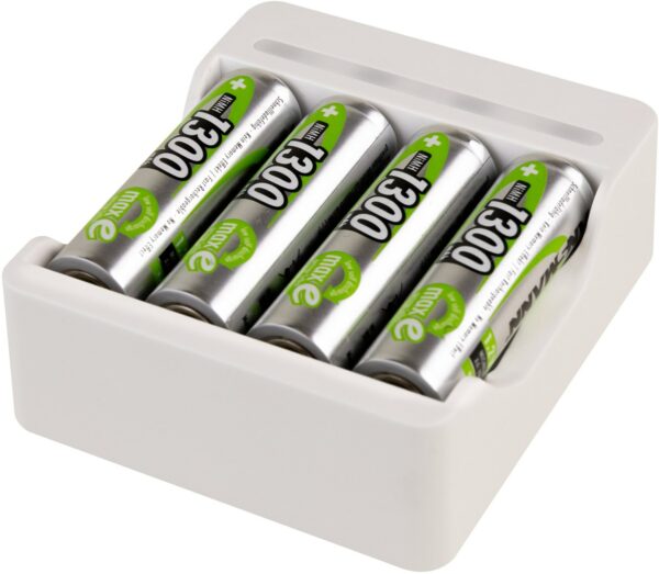 Ansmann Basic IV inkl. 4x AA (1.300mAh) Akku weiß